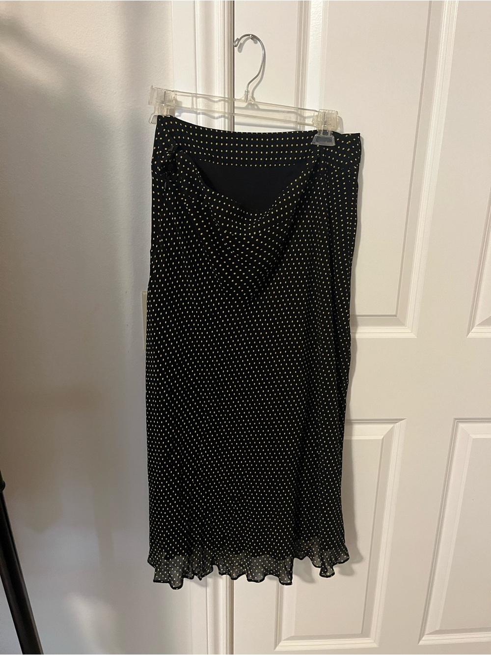 Style & Co. Black Midi Skirt with White Polka Dots